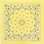 American Made Light Yellow Western Paisley Bandanas
