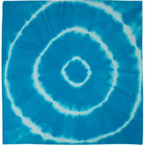Centric Circle Blue - Tie Dye Bandana - 22x22 Inch