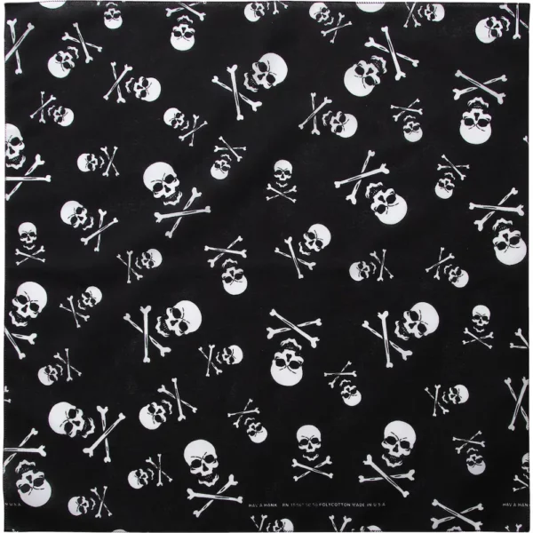 Skulls and Crossbones Bandana - 22x22 Inch - USA Made