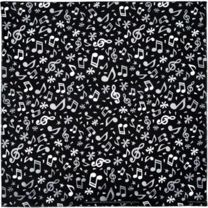 Musical Notes - Black Bandana