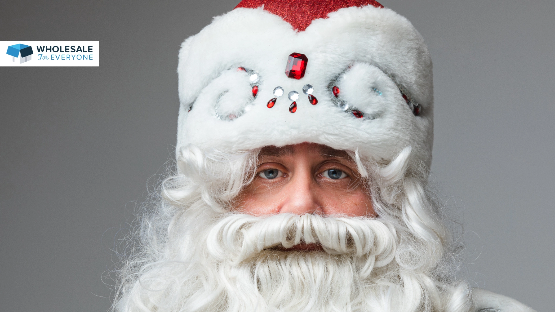 The photo shows a head of Santa Claus.