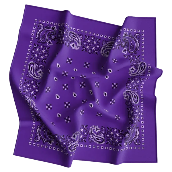 Square Paisley Bandana Imported, 22x22, 1 piece, Purple / Grape