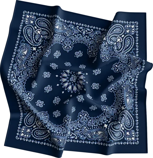 CM Western Paisley Bandana, Imported, 22x22, 1 piece, Navy Blue