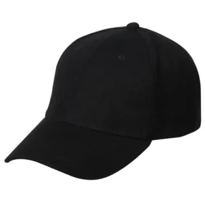 Black Wool Look Baseball Hat with Adjustable Velcro Back - 1 piece