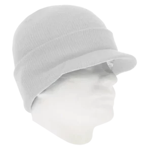 White Ski Hat with Visor - 12 pieces