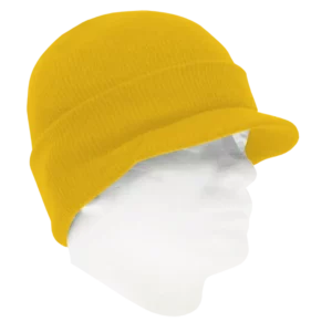 Yellow Ski Hat with Visor - 12 pieces
