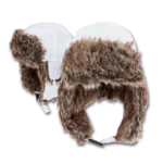 Trapper Hat - Faux Fur - Heavy Duty Nylon - Waterproof - Imported - White, 1 piece
