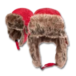 Trapper Hat - Faux Fur - Heavy Duty Nylon - Waterproof - Imported - Red, 12 pieces