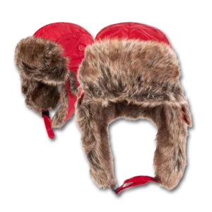 Trapper Hat - Faux Fur - Heavy Duty Nylon - Waterproof - Imported - Red, 72pcs - Case