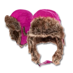 Trapper Hat - Faux Fur - Heavy Duty Nylon - Waterproof - Imported - Fuchsia, 72pcs - Case
