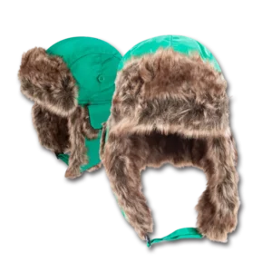 Trapper Hat - Faux Fur - Heavy Duty Nylon - Waterproof - Imported - Kelly Green, 72pcs - Case