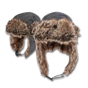 Trapper Hat - Faux Fur - Heavy Duty Nylon - Waterproof - Imported - Dark Grey, 72pcs - Case
