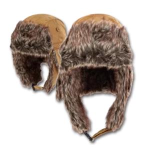 Trapper Hat - Faux Fur - Heavy Duty Nylon - Waterproof - Imported - Camel, 72pcs - Case