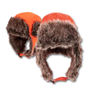 Trapper Hat - Faux Fur - Heavy Duty Nylon - Waterproof - Imported - Blaze Orange, 72pcs - Case