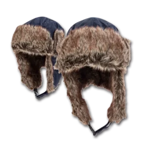 Trapper Hat - Faux Fur - Heavy Duty Nylon - Waterproof - Imported - Navy Blue, 72pcs - Case