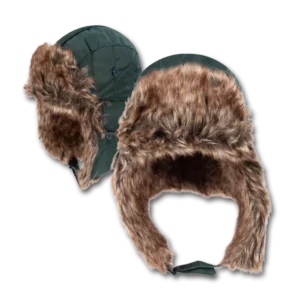 Trapper Hat - Faux Fur - Heavy Duty Nylon - Waterproof - Imported - Dark Green, 72pcs - Case