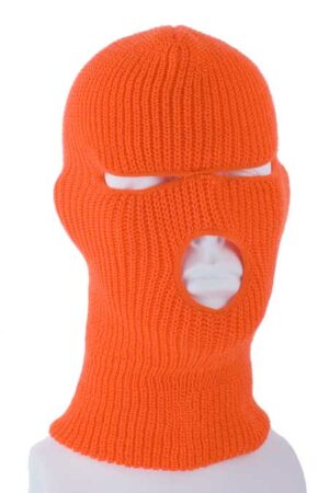 Blaze Orange Value Knit Full Face Ski Mask - Made in USA - 144pcs - Case