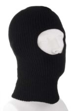 Black Value Knit One Hole Facemask - Made in USA - 144pcs - Case