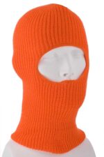 Blaze Orange Value Knit One Hole Facemask - Made in USA - 144pcs - Case
