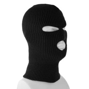 Black Superstretch Full Face Ski Mask - Made in USA - 12 pieces