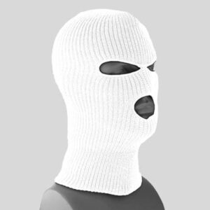 White Superstretch Full Face Ski Mask - Made in USA - 144pcs - Case
