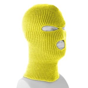 Safety Yellow Superstretch Full Face Ski Mask - Made in USA - 144pcs - Case