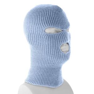 Light Blue Superstretch Full Face Ski Mask - Made in USA - 12 pieces