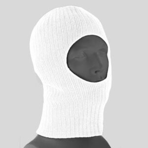 White One Hole Thinsulate Facemask - Made in USA - 144pcs - Case