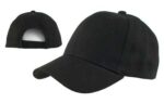 Purple Wool Look Baseball Hat with Adjustable Velcro Back - Single Piece