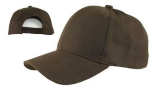 Dark Brown Wool Look Baseball Hat with Adjustable Velcro Back - 1 piece