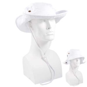 White Safari Hat - Mixed Sizes - Dozen - 12 pieces