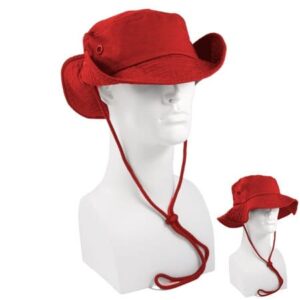 Red Safari Hat - Mixed Sizes - Dozen - 12 pieces