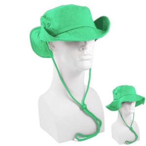Lime Green Safari Hat - Mixed Sizes - Dozen - 12 pieces