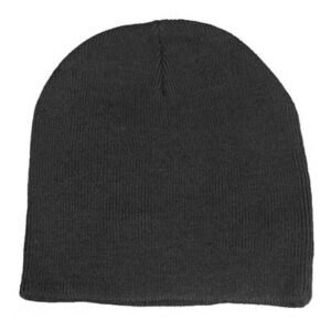 Solid Color Beanie Winter Hat - Black, 12 pieces