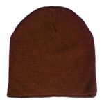 Solid Color Beanie Winter Hat - Brown, 12 pieces