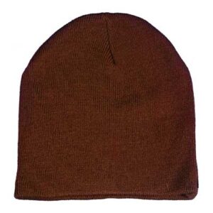 Solid Color Beanie Winter Hat - Brown, 12 pieces