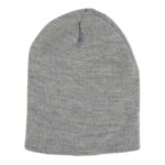 Solid Color Beanie Winter Hat - Light Grey, 12 pieces
