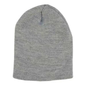 Solid Color Beanie Winter Hat - Light Grey, 12 pieces