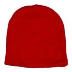 Solid Color Beanie Winter Hat - Red, 12 pieces