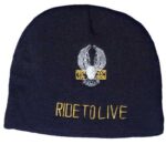 Ride to Live Embroidered Black Beanie
