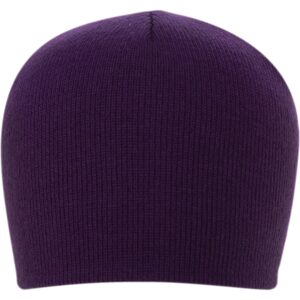 Solid Color Beanie Winter Hat - Purple / Grape, 12 pieces