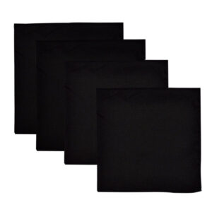 Black Solid Color Bandana - 100% Cotton - Dozen Pack Promo