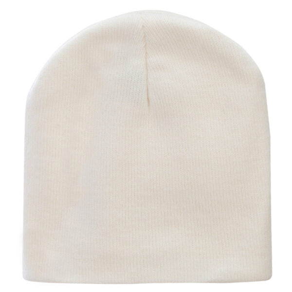 Solid Color Beanie Winter Hat - White, 1 piece