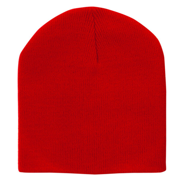 Solid Color Beanie Winter Hat - Red, 12 pieces