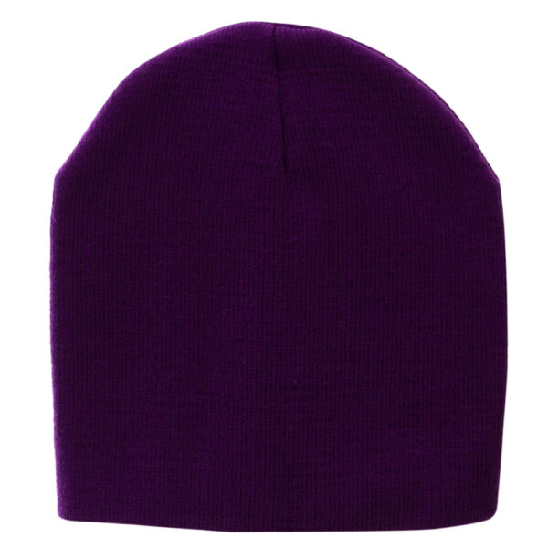 Solid Color Beanie Winter Hat - Purple / Grape, 12 pieces