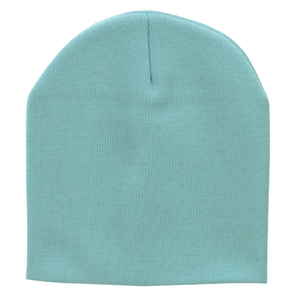 Solid Color Beanie Winter Hat - Light Blue, 12 pieces