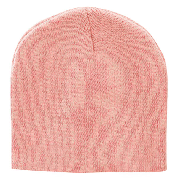 Solid Color Beanie Winter Hat - Light Pink, 12 pieces