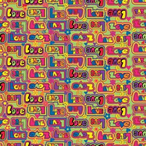 Retro Love Bandana - 22x22 Inch - 12 pieces