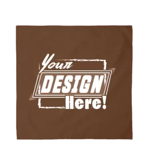 Custom Bandanas 100% Cotton - Screen Printing - 22" x 22", Brown