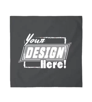 Custom Bandanas 100% Cotton - Screen Printing - 22" x 22", Grey